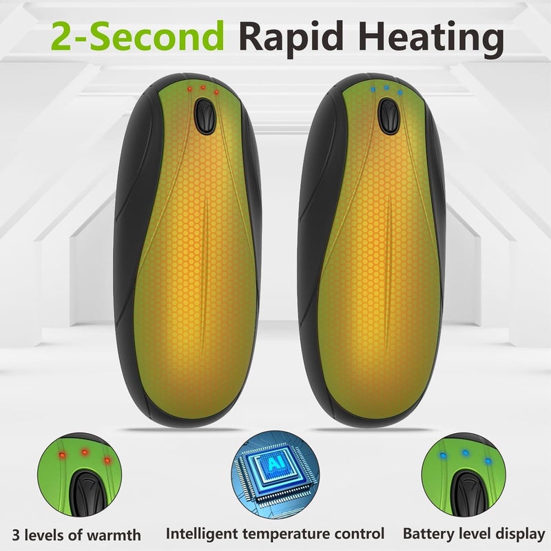 Yuegit Hand Warmers Rechargeable 2Pack,14000mAh Electric Hand Warmers with Charging Case,Quick Charge Portable Heater,Gifts for Christmas,Winter,Outdoor,Camping,Hunting Accessories - Image 3